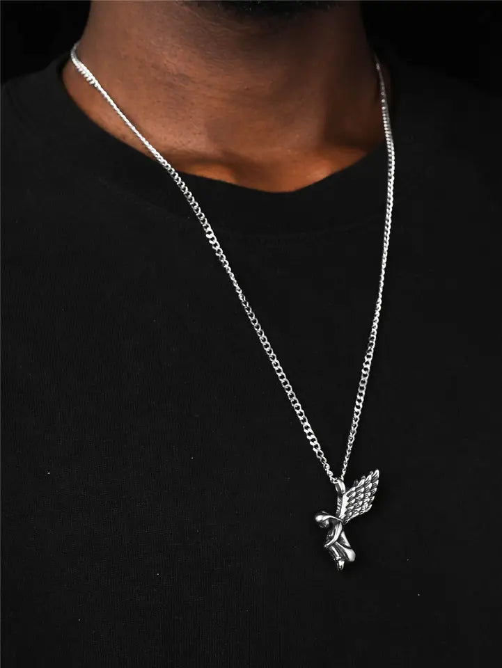 Zilveren engel ketting